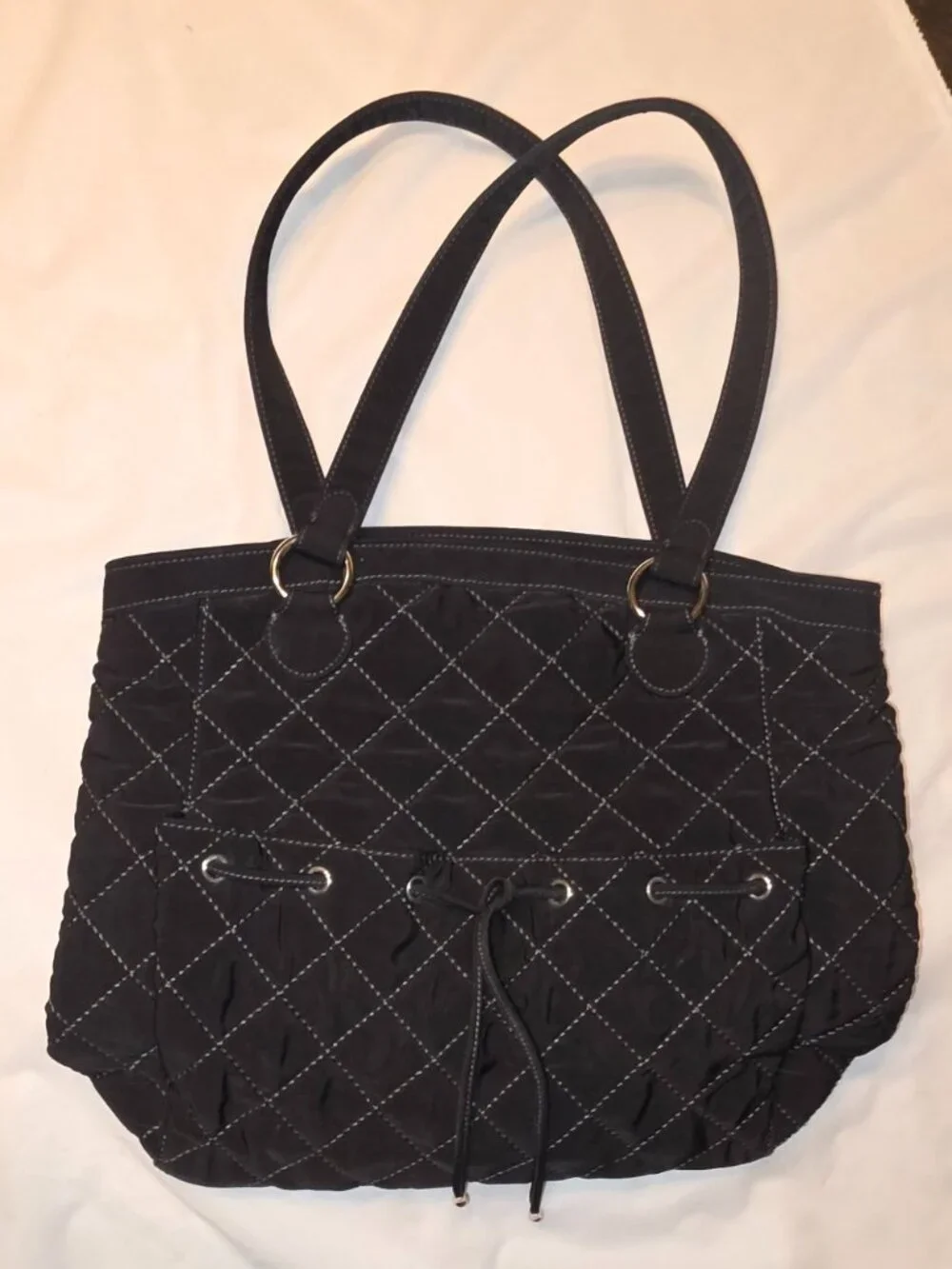 Vera Bradley Tote Quilted Black Floral Lining Grandma Core Crafty Ladies Classic - Picture 8 of 11